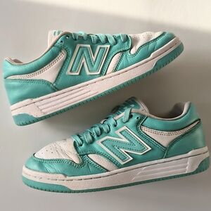 New Balance 480 Teal White Retro Court Sneakers Women’s Size 7